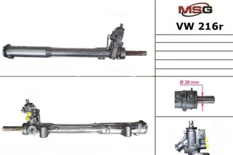 Рульова рейка з ГУР відновлена VW Touareg 02-10, Audi Q7 05-15, Porsche Cayenne 02-10 для Audi, Volkswagen MSG VW216R фото товару