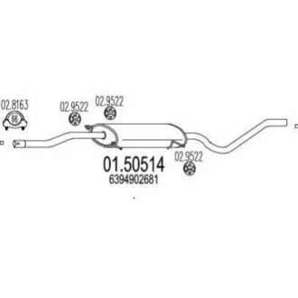 Середня частина вихлопної системи (Резонатор) для Mercedes MTS 01.50514 фото товару