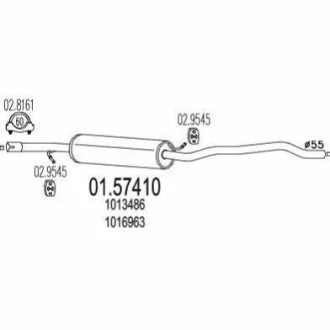 Середня частина вихлопної системи (Резонатор) для MTS 01.57410 фото товару