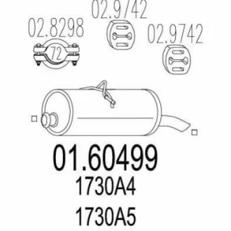 Глушник для Citroen, Peugeot MTS 01.60499 фото товару
