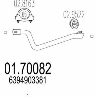 Задня труба вихлопної системи для MTS 01.70082 фото товару