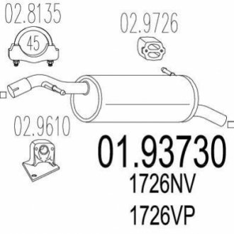 Задня частина вихлопної системи MTS 01.93730 фото товару