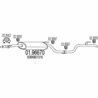 Задня частина вихлопної системи для MTS 01.96670 фото товару