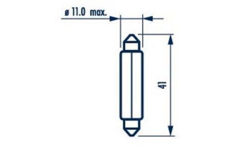 173143000 Лампа C10W 12V 10W SV8,5 11X41 |FESTOON 41mm| (10шт) NARVA 17314 фото товара