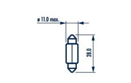 173153000 Лампа C10W 12V 10W SV8,5 11X28 |FESTOON 28mm| (10шт) NARVA 17315 фото товару