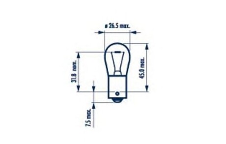 Лампа розжарювання PY21W12V21WBAU15S AMBER (blister 2шт) NARVA 17638B2 фото товару