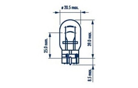 Автолампа W21/5W 12V 21/5W W3x16q NARVA 17919 фото товару