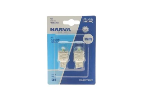 Лампа світлодіодна W21W white LED Range Performance 2,2W W3x16d (блістер 2шт) (вир-во Narva) для NARVA 180844100 фото товару