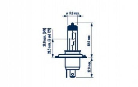 Лампа H4 12V 60/55W P 43t-38Range Power Blue+50% NARVA 48677 фото товару