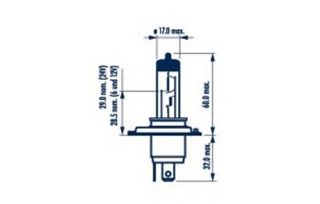 Автолампа H4 60/55W P43t RP50+ 12V 60/55W P43t Cart NARVA 48861 фото товара