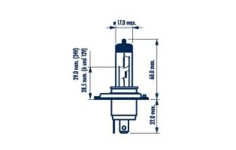 Лампа розжарювання H4 12V 60/55W P43t STANDARD blister 1шт (вир-во Narva) для NARVA 48881B1 фото товару
