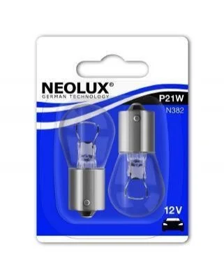 <strong>Лампа допоміжн. освітлення Р21W 12V 21W ВА15s(blister 2шт) (вир-во Neolux) NEOLUX N382-02B (фото 1)</strong>