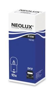 Лампочка допоміжна, 10шт, R10W, 24В, max. 10Вт, тип гнізда BA15S для NEOLUX NLX246K10SZT фото товару