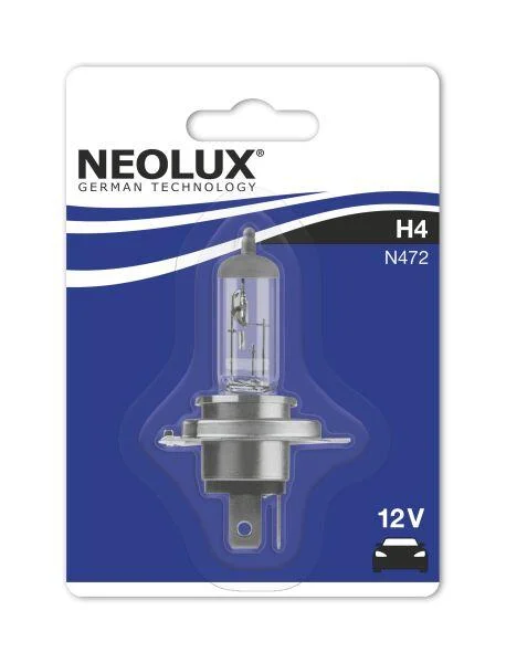 <strong>Лампочка галоген H4 (10 шт, 12 В, 60/55 Вт, тип гнізда: P43T) NEOLUX NLX47201B (фото 1)</strong>