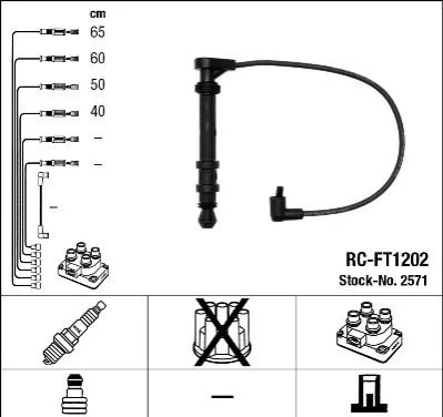 <strong>Комплект високовольтних проводів NGK 2571 (фото 1)</strong>