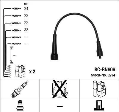 <strong>Комплект кабелів високовольтних NGK 8234 (фото 1)</strong>