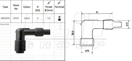 Свічковий накінечник для NGK LB05EPK фото товару