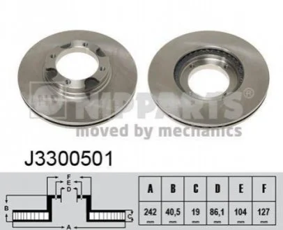 Гальмівний диск для Fiat, Ford NIPPARTS J3300501 фото товару