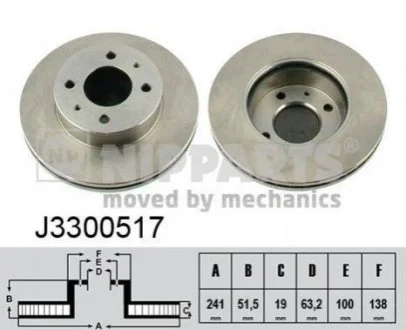 Гальмівний диск для NIPPARTS J3300517 фото товару