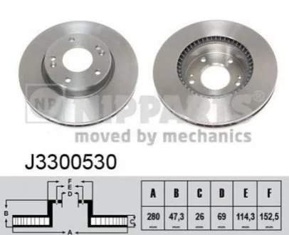 Гальмівний диск для NIPPARTS J3300530 фото товару
