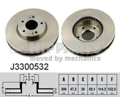 Гальмівний диск NIPPARTS J3300532 фото товару