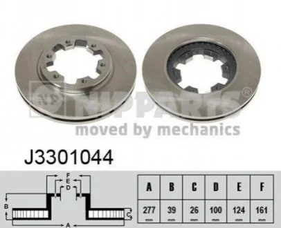 Гальмівний диск для Ford, Nissan NIPPARTS J3301044 фото товару