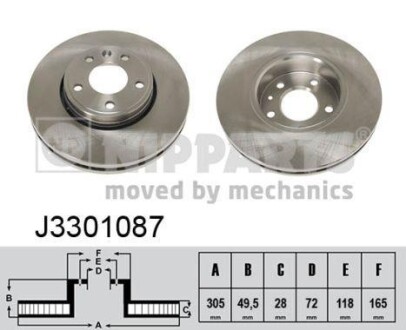 Гальмiвний диск NIPPARTS J3301087 фото товара