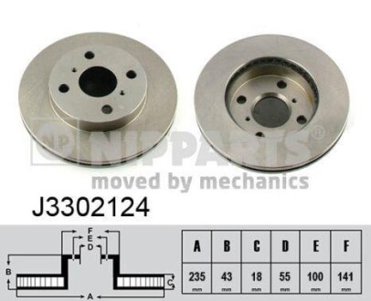 Гальмiвний диск NIPPARTS J3302124 фото товара