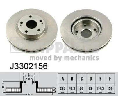 Гальмiвний диск для NIPPARTS J3302156 фото товару