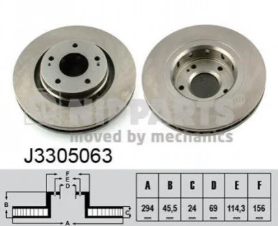 Диск гальмівний для NIPPARTS J3305063 фото товару