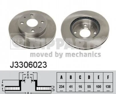 Гальмівний диск для NIPPARTS J3306023 фото товару