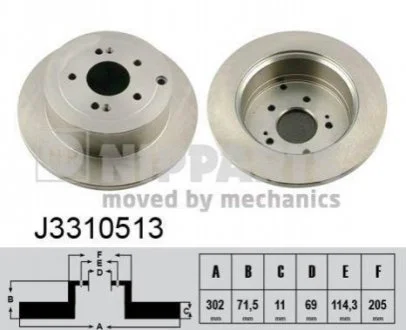 Гальмівний диск для NIPPARTS J3310513 фото товару