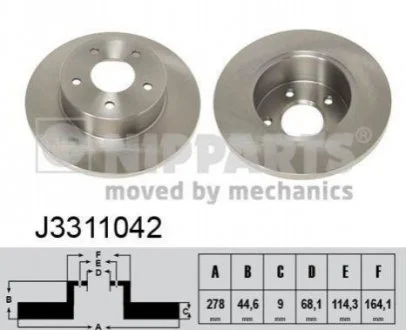 Гальмівний диск для Nissan NIPPARTS J3311042 фото товару