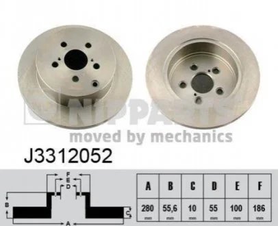 Гальмівний диск для Toyota NIPPARTS J3312052 фото товару