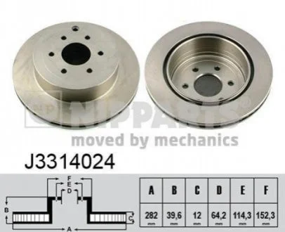 Диск гальмівний для NIPPARTS J3314024 фото товару
