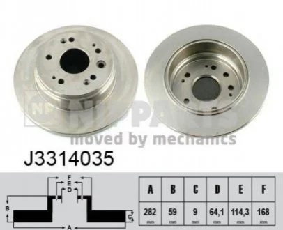 Гальмівний диск для Honda NIPPARTS J3314035 фото товару