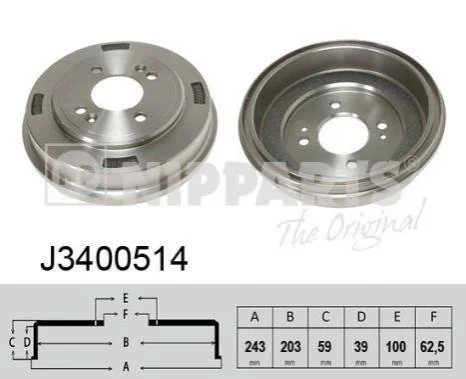 <strong>Гальмівний барабан NIPPARTS J3400514 (фото 1)</strong>