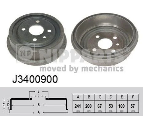 <strong>Гальмівний барабан NIPPARTS J3400900 (фото 1)</strong>