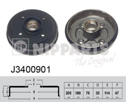 Гальмiвний барабан NIPPARTS J3400901 фото товару