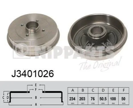 <strong>Гальмівний барабан NIPPARTS J3401026 (фото 1)</strong>