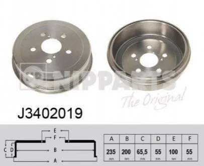 Гальмівний барабан для NIPPARTS J3402019 фото товару