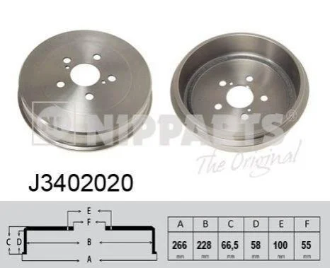 <strong>Гальмівний барабан NIPPARTS J3402020 (фото 1)</strong>