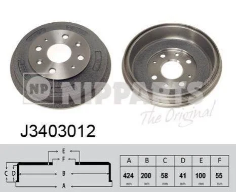 <strong>Гальмівний барабан NIPPARTS J3403012 (фото 1)</strong>