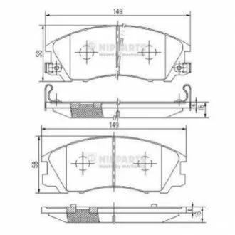 Гальмівні колодки для Hyundai NIPPARTS J3600534 фото товару