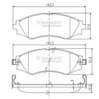 Гальмівні колодки для NIPPARTS J3600902 фото товару