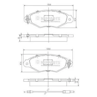Гальмiвнi колодки дискові для NIPPARTS J3601093 фото товару