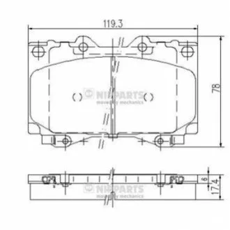 Гальмівні колодки для Toyota, Lexus NIPPARTS J3602097 фото товару