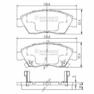 Гальмівні колодки для NIPPARTS J3604033 фото товару
