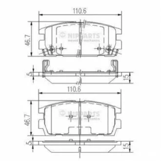Гальмівні колодки для Hyundai NIPPARTS J3610511 фото товару
