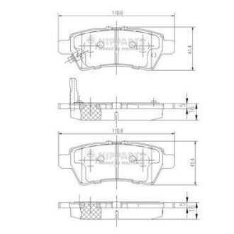 Гальмiвнi колодки дискові NIPPARTS J3611050 фото товару